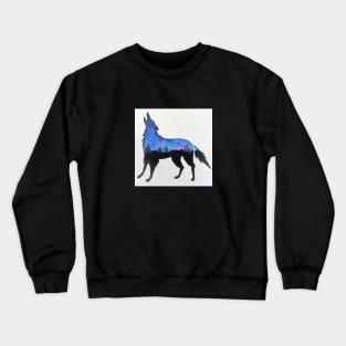 Wolf Howling In The Midnight Sky Crewneck Sweatshirt